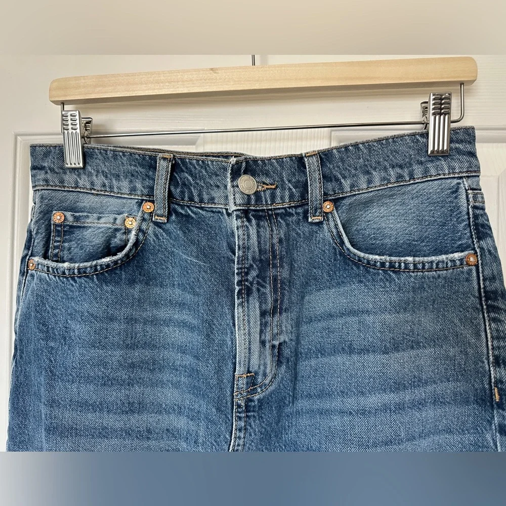 FREE PEOPLE Women’s Denim Cotton Skirt Front Slit - Size 6